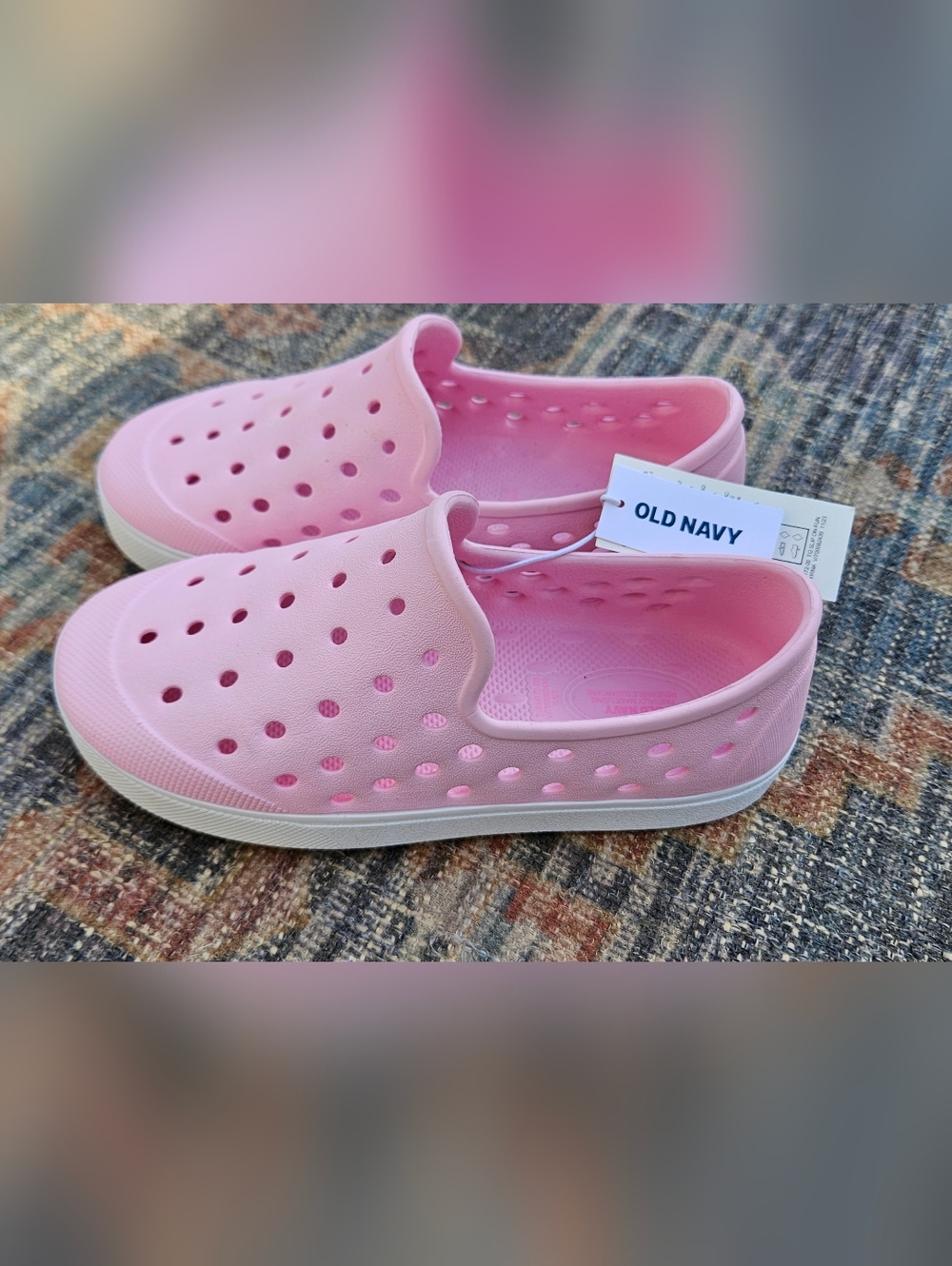 NWT Old Navy Size 10 Kids Pink Slip-On Ventilated Water Shoes